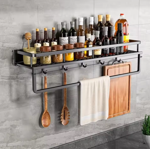 Wandrek Keuken Metaal Met Handdoekhouder 30-50cm Muur Organizer | Restfield