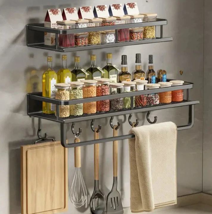 Wandrek Keuken Metaal Met Handdoekhouder 30-50cm Muur Organizer | Restfield