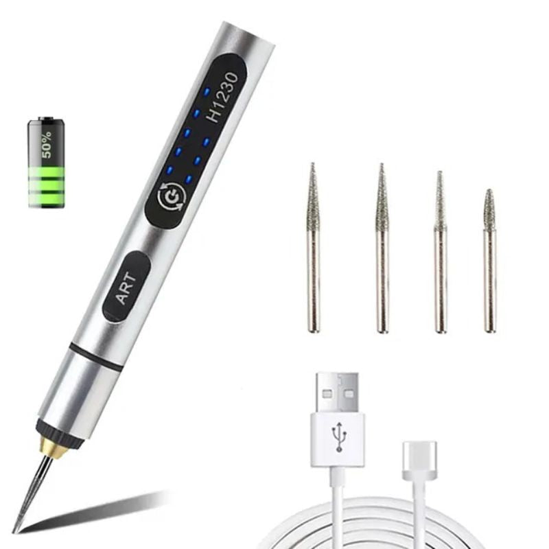 Draadloze Elektrische Graveerpen Met Instelbare Snelheid En Lcd Scherm | Restfield