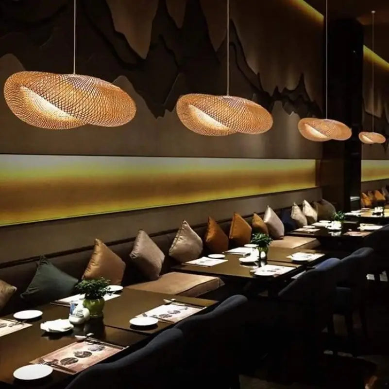 Hanglamp Rotan Natuurlijk Bamboe Hout 60cm Verstelbaar Tot 120cm | Restfield