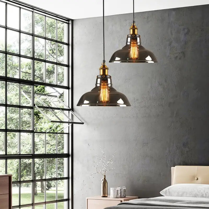 Titel: Hanglamp Rookglas Vintage LED G9 12W Zwart Woonkamer Eetkamer Slaapkamer Retro | Restfield