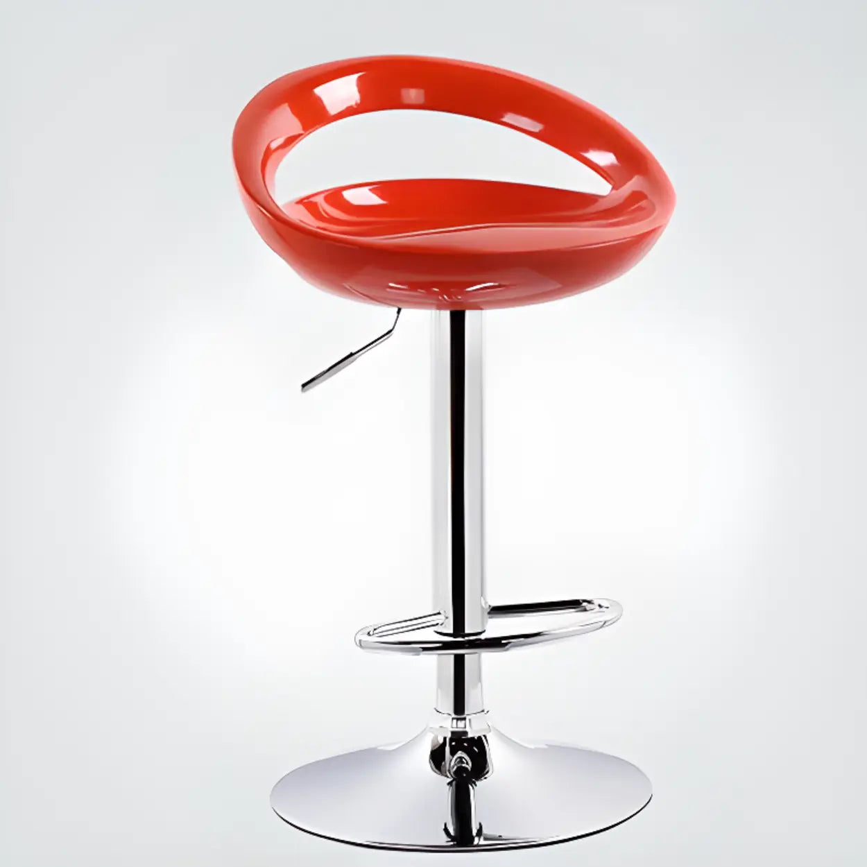 Moderne verstelbare barkruk met draaifunctie en kuipzitting van polymeren met metalen onderstel | Restfield