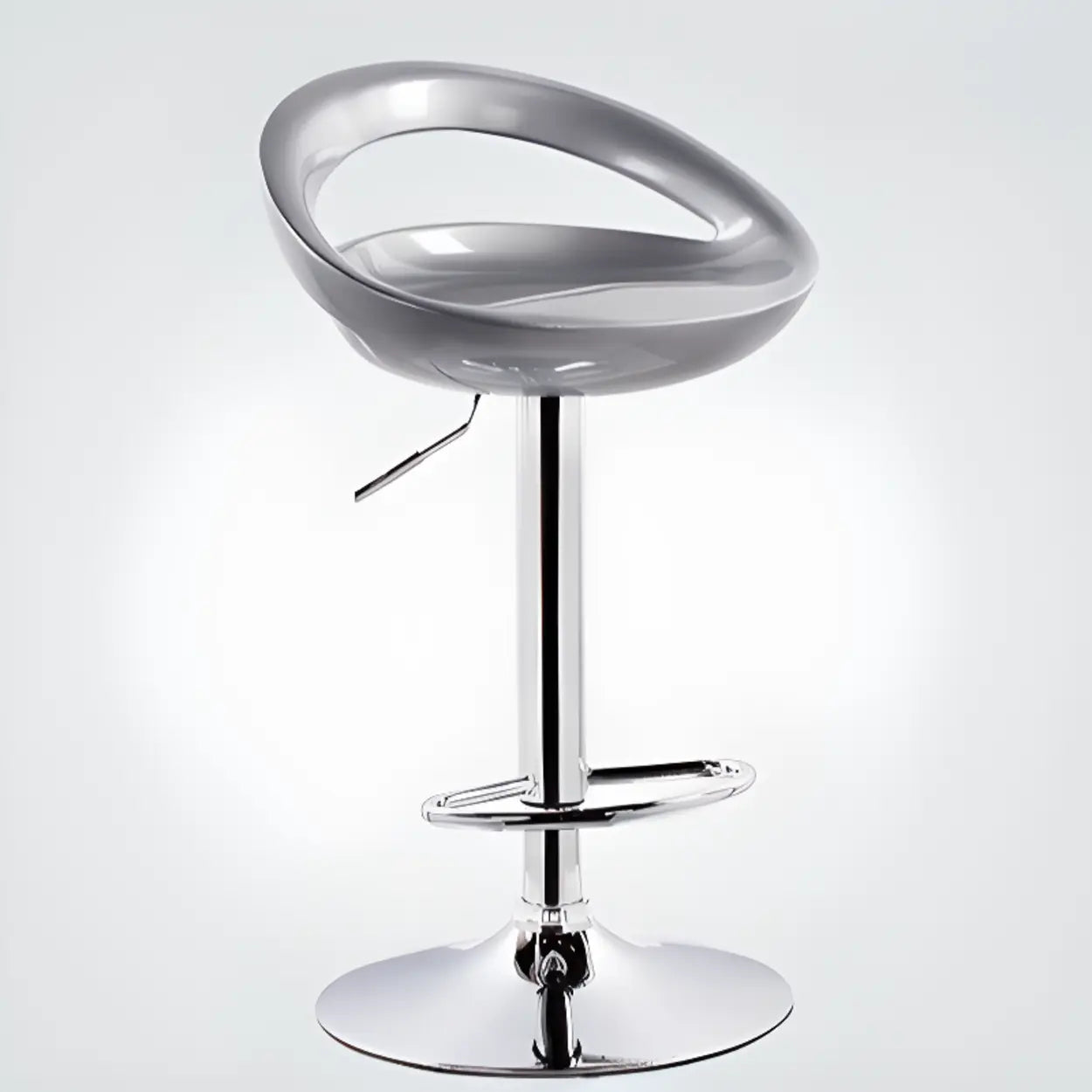 Moderne verstelbare barkruk met draaifunctie en kuipzitting van polymeren met metalen onderstel | Restfield