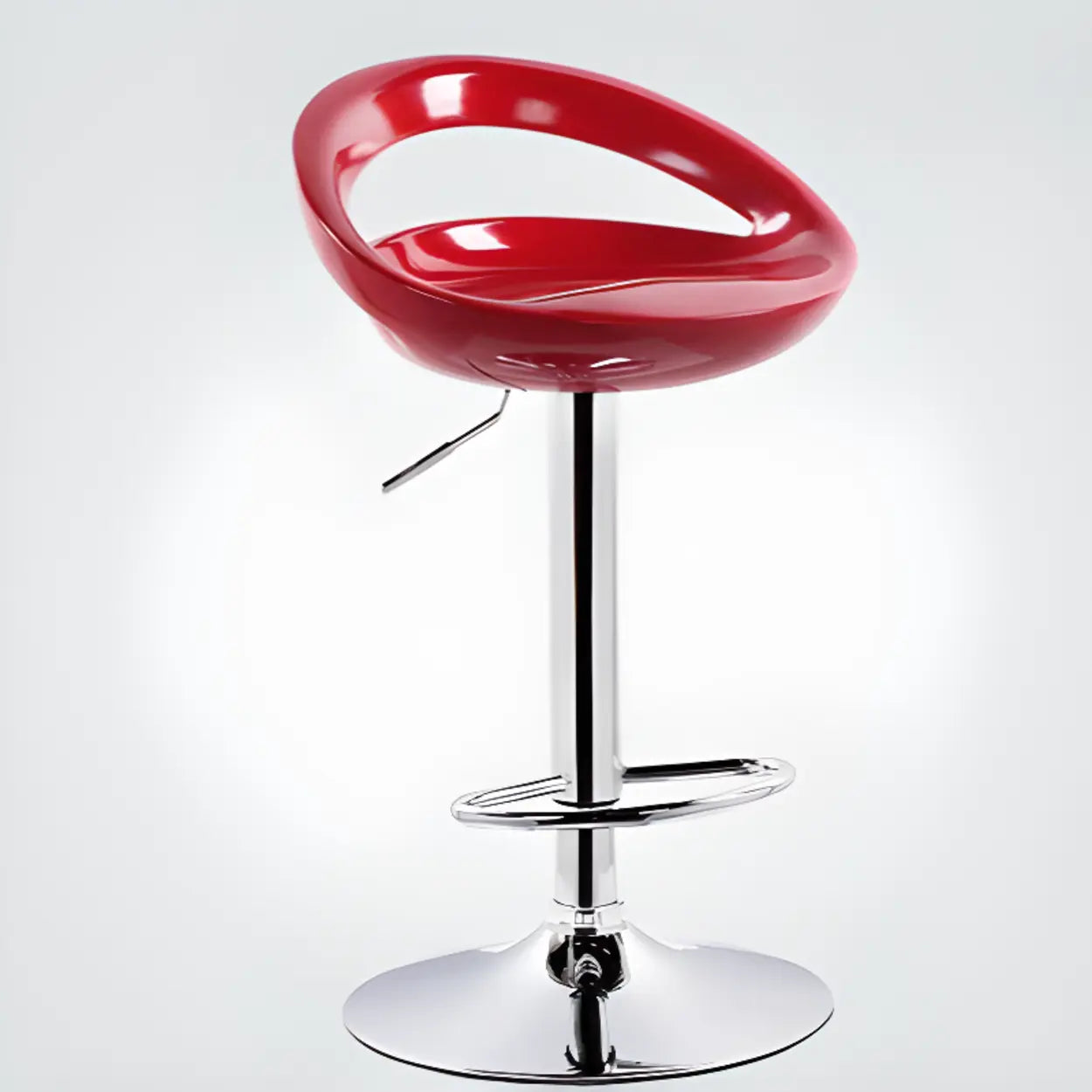 Moderne verstelbare barkruk met draaifunctie en kuipzitting van polymeren met metalen onderstel | Restfield