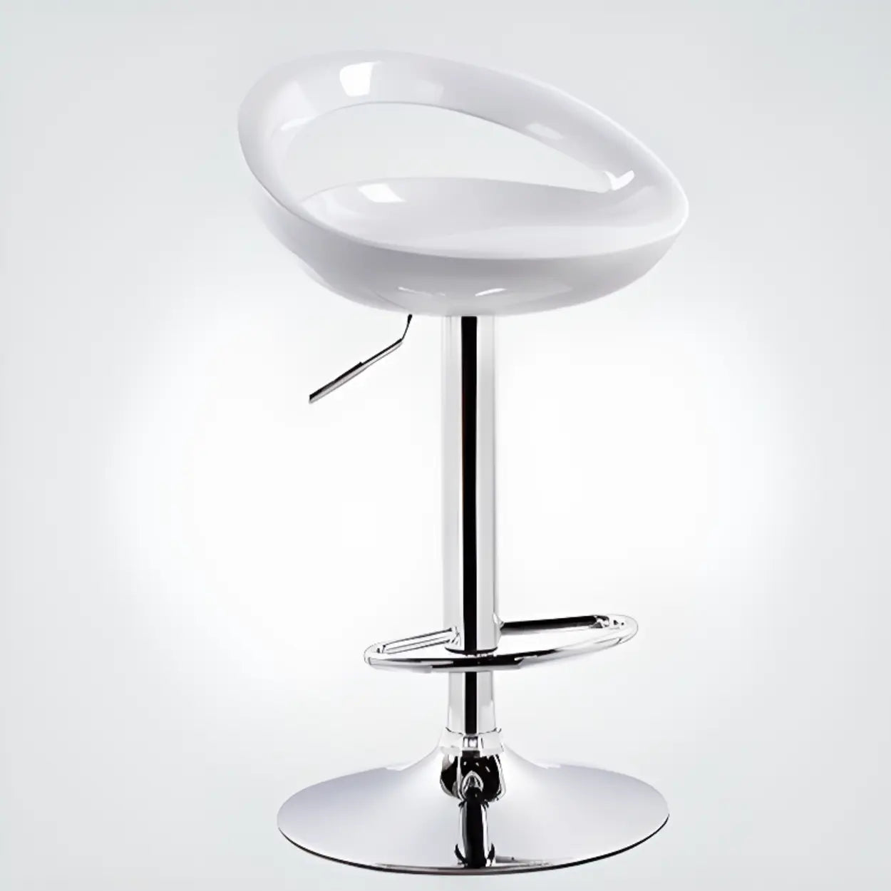 Moderne verstelbare barkruk met draaifunctie en kuipzitting van polymeren met metalen onderstel | Restfield