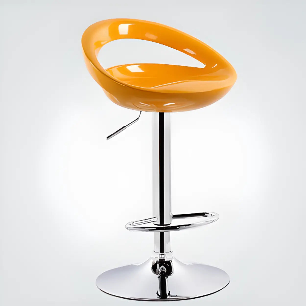 Moderne verstelbare barkruk met draaifunctie en kuipzitting van polymeren met metalen onderstel | Restfield