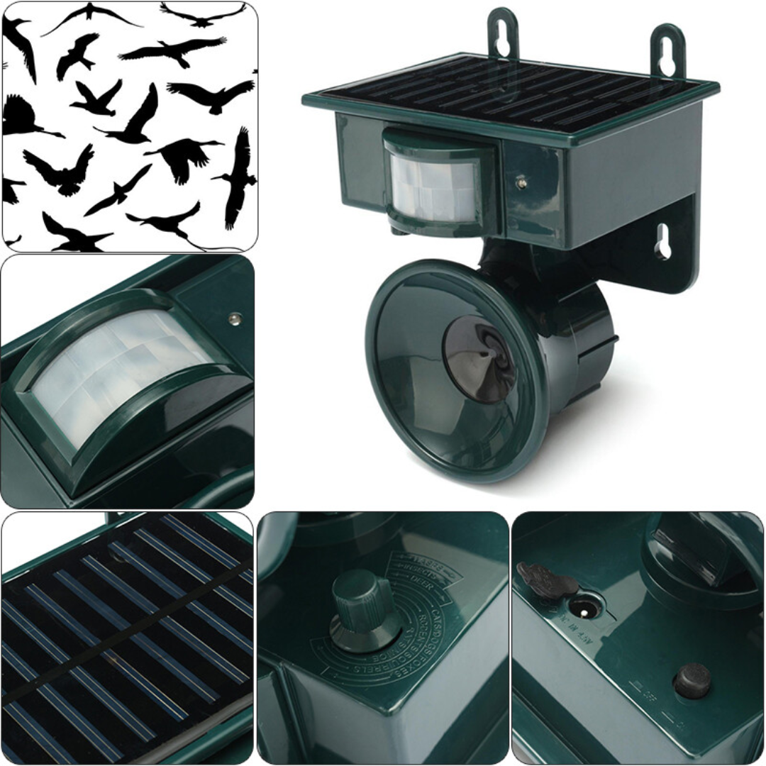 Vogelafweer Zonne-energie PIR Bewegingssensor Waterdicht Geluidsafschrikking Tuin Balkon Terras | Restfield