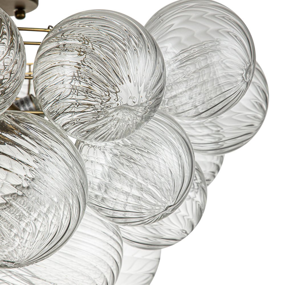 Plafondlamp Glazen Bollen Cluster 3-Lichts Messing 53cm Badkamer Woonkamer Glamour