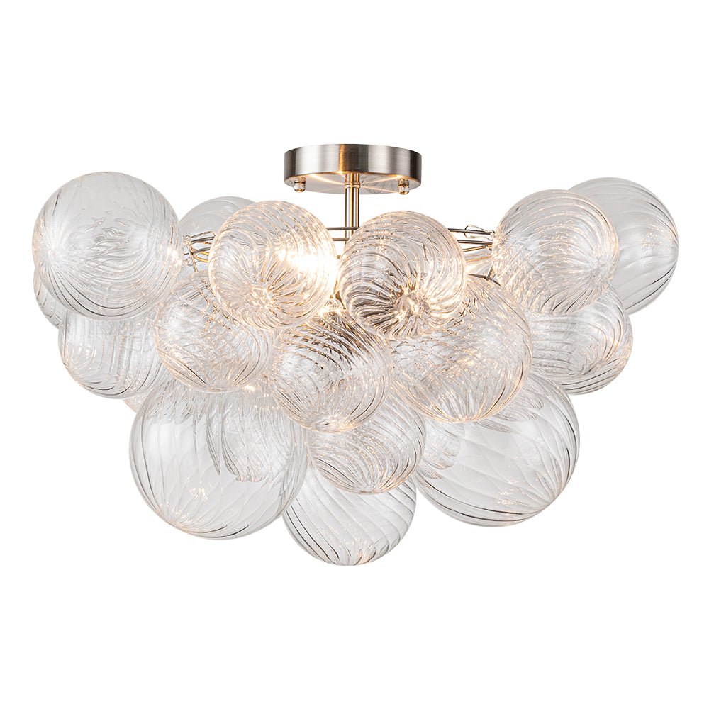 Plafondlamp Glazen Bollen Cluster 3-Lichts Messing 53cm Badkamer Woonkamer Glamour