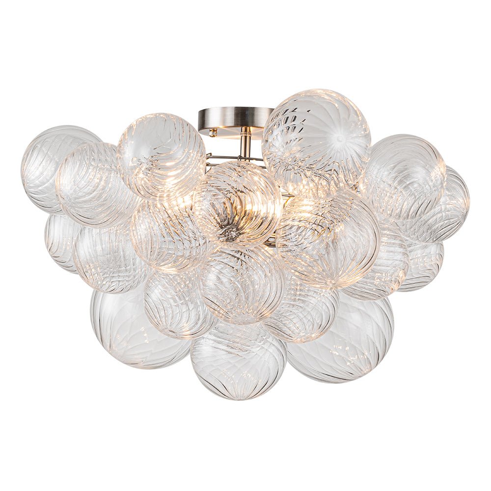 Plafondlamp Glazen Bollen Cluster 3-Lichts Messing 53cm Badkamer Woonkamer Glamour