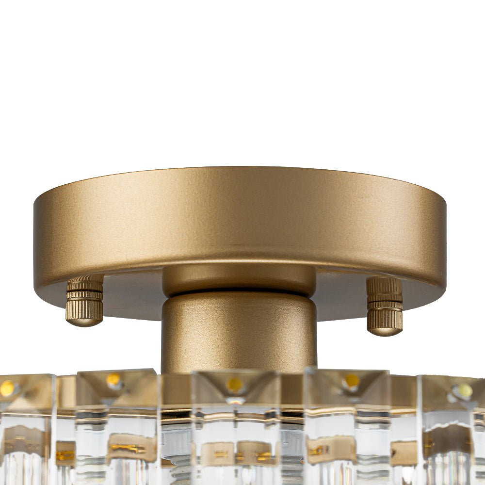 Plafondlamp Kristal Messing Mid-Century Dimbaar 27cm Slaapkamer Hal Entree Luxe