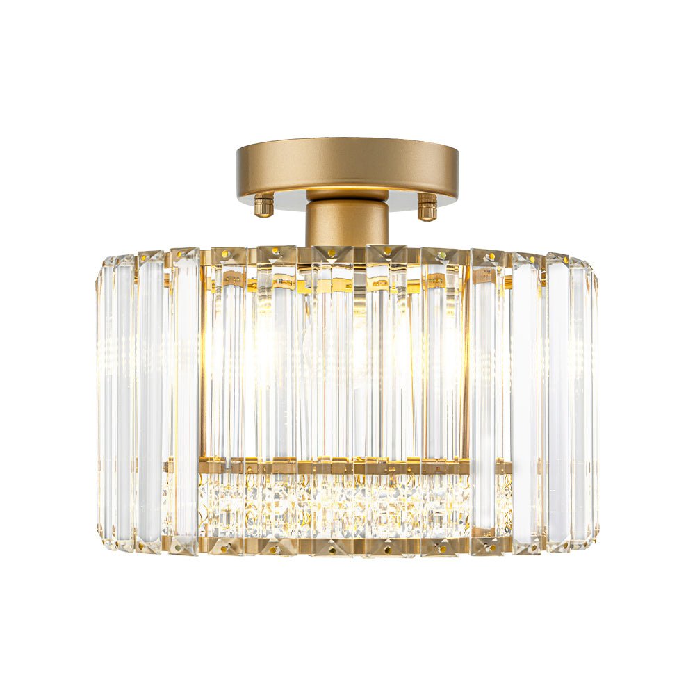Plafondlamp Kristal Messing Mid-Century Dimbaar 27cm Slaapkamer Hal Entree Luxe