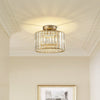 Plafondlamp Kristal Messing Mid-Century Dimbaar 27cm Slaapkamer Hal Entree Luxe