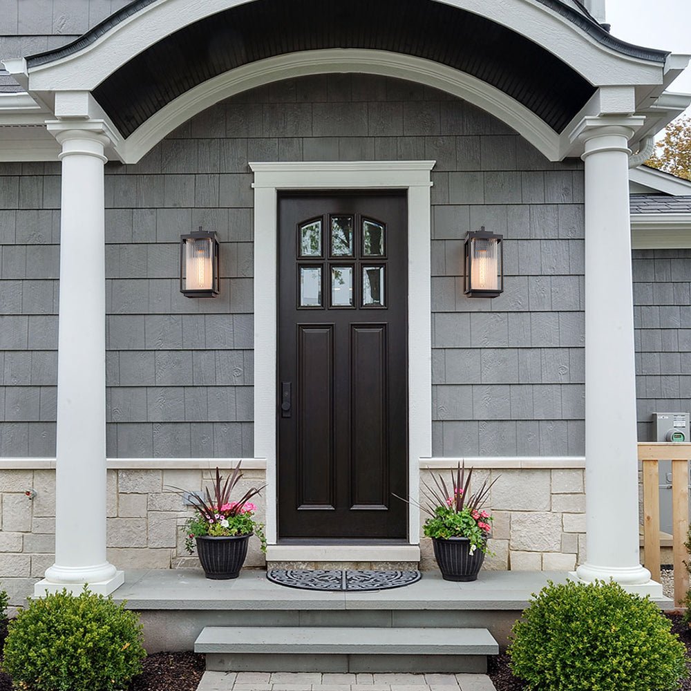 Buitenlamp Wandlamp Lantaarn Zwart Metaal IP23 32cm Voordeur Tuin Modern