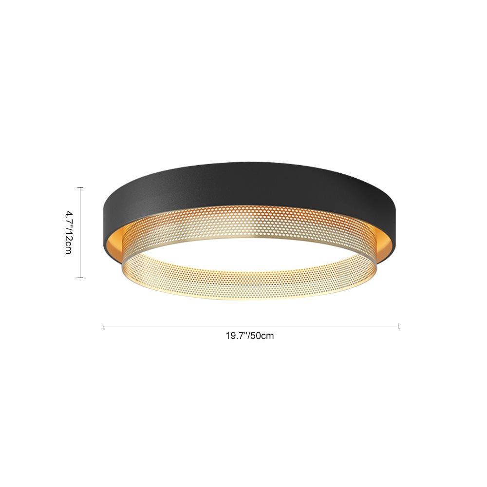Plafondlamp LED Rond Hol Design 30W Wit Zwart 50cm Woonkamer Badkamer Minimalistisch