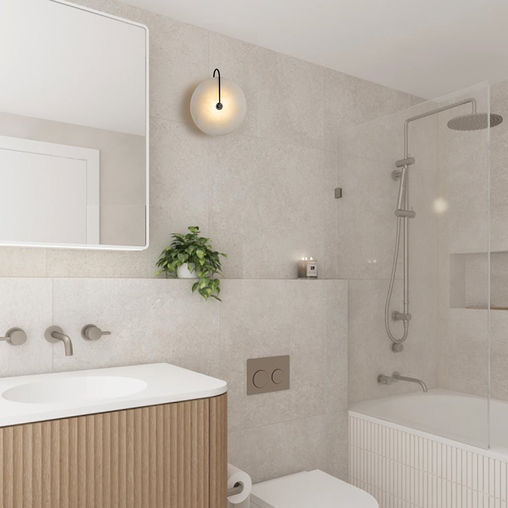 Wandlamp Marmer Rond LED 5W Zwart Wit 25cm Slaapkamer Hal Woonkamer Mid-Century