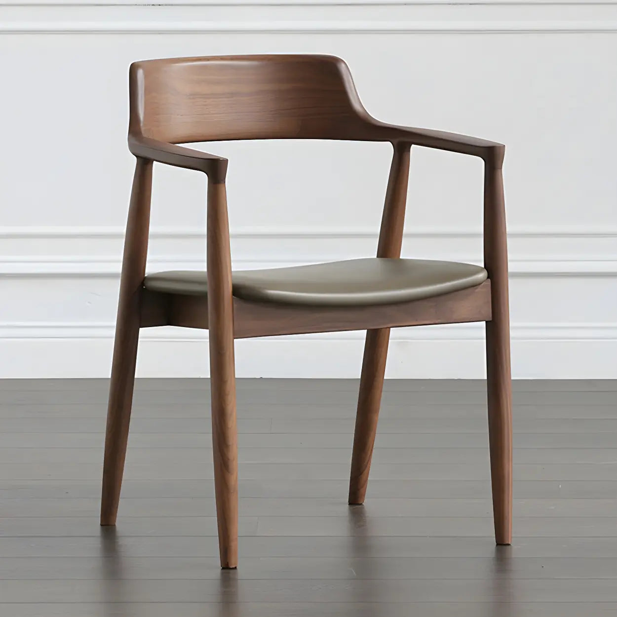 Traditionele Houten Eetkamerstoel met Armleuningen en Open Rugleuning – Massief Hout in Espresso, Walnoot of Naturel | Restfield