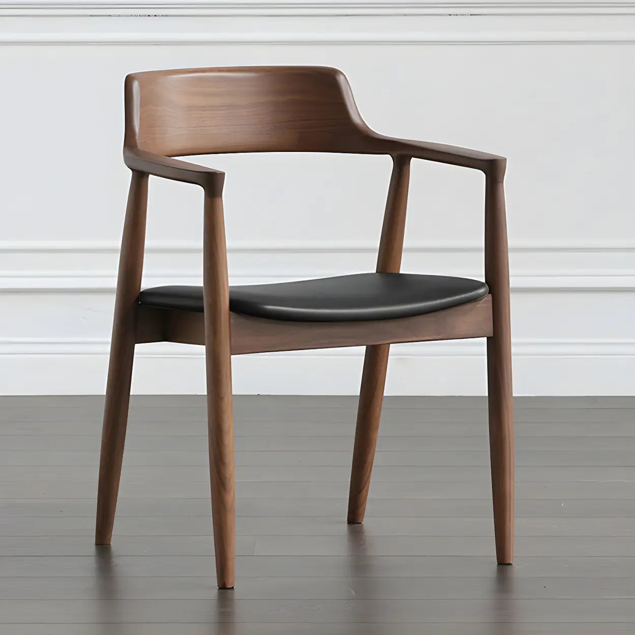 Traditionele Houten Eetkamerstoel met Armleuningen en Open Rugleuning – Massief Hout in Espresso, Walnoot of Naturel | Restfield