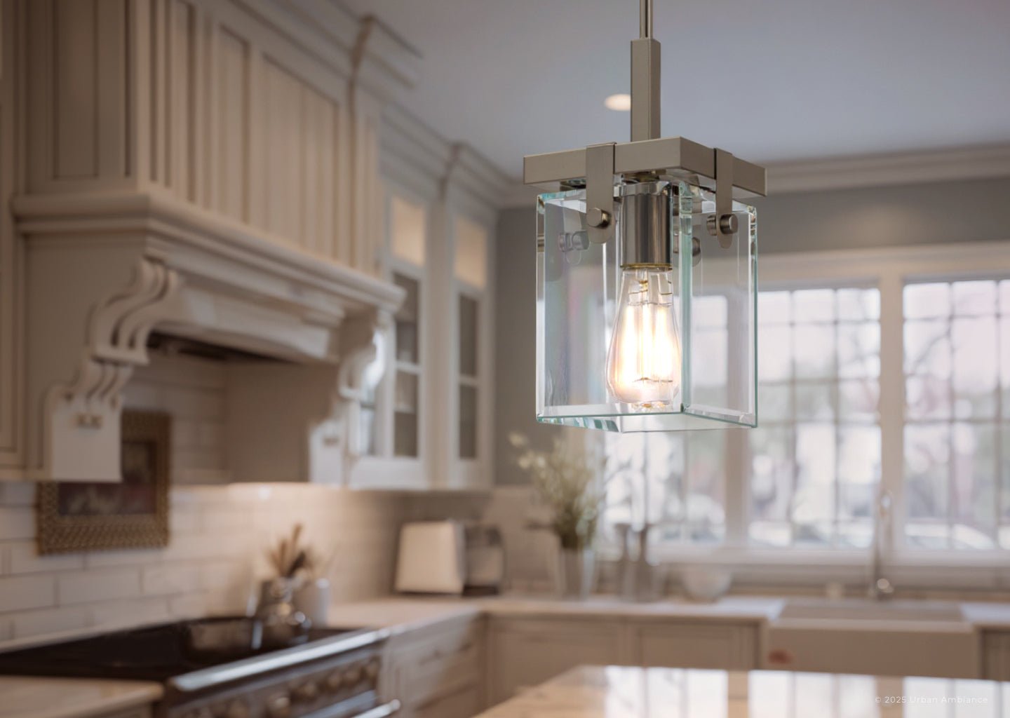 Hanglamp Cube Glas Nikkel 30cm Modern Industrieel E26 | Restfield