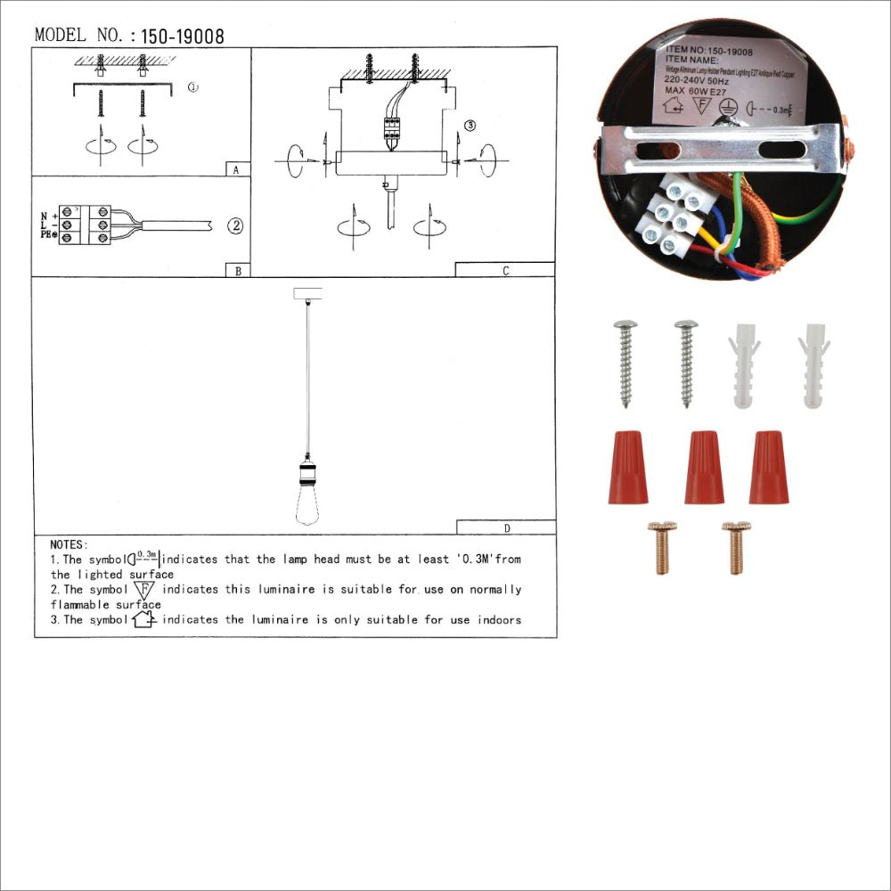 Hanglamp Vintage Industrieel Retro E27 Antiek Rood Brons Goud Nikkel Dimbaar Verstelbaar | Restfield