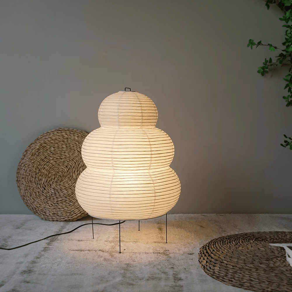 Wabi Sabi Vloerlamp van Rispapier – Kunstnerische Design Lamp met Verstelbaar Statief | Restfield