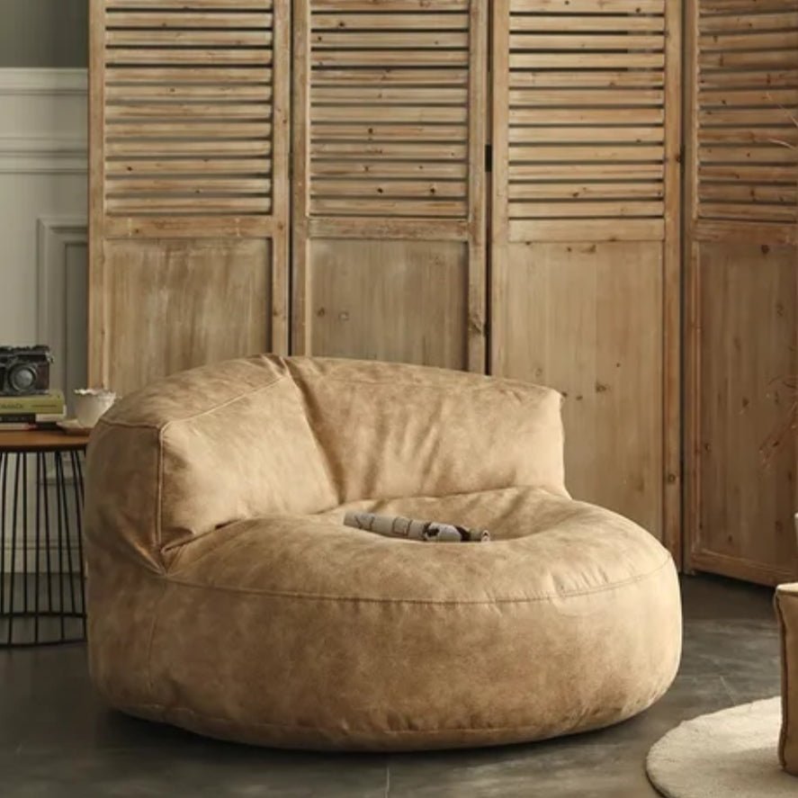 Zitzak Rond Kunstleer Modern 100cm Retro Leer Kinderen Volwassenen Binnen