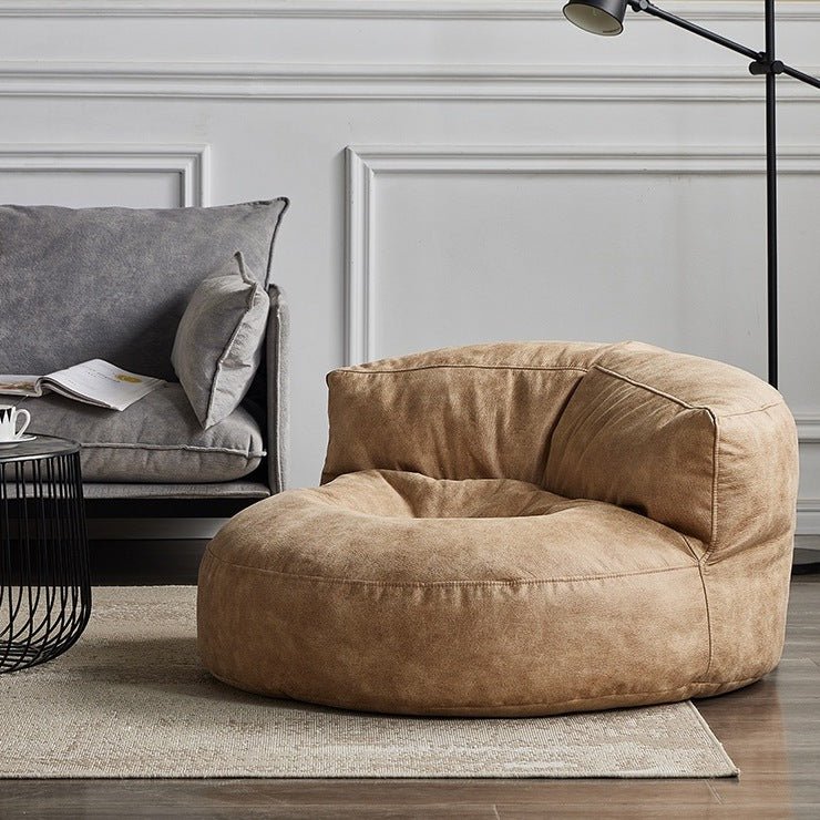 Zitzak Rond Kunstleer Modern 100cm Retro Leer Kinderen Volwassenen Binnen