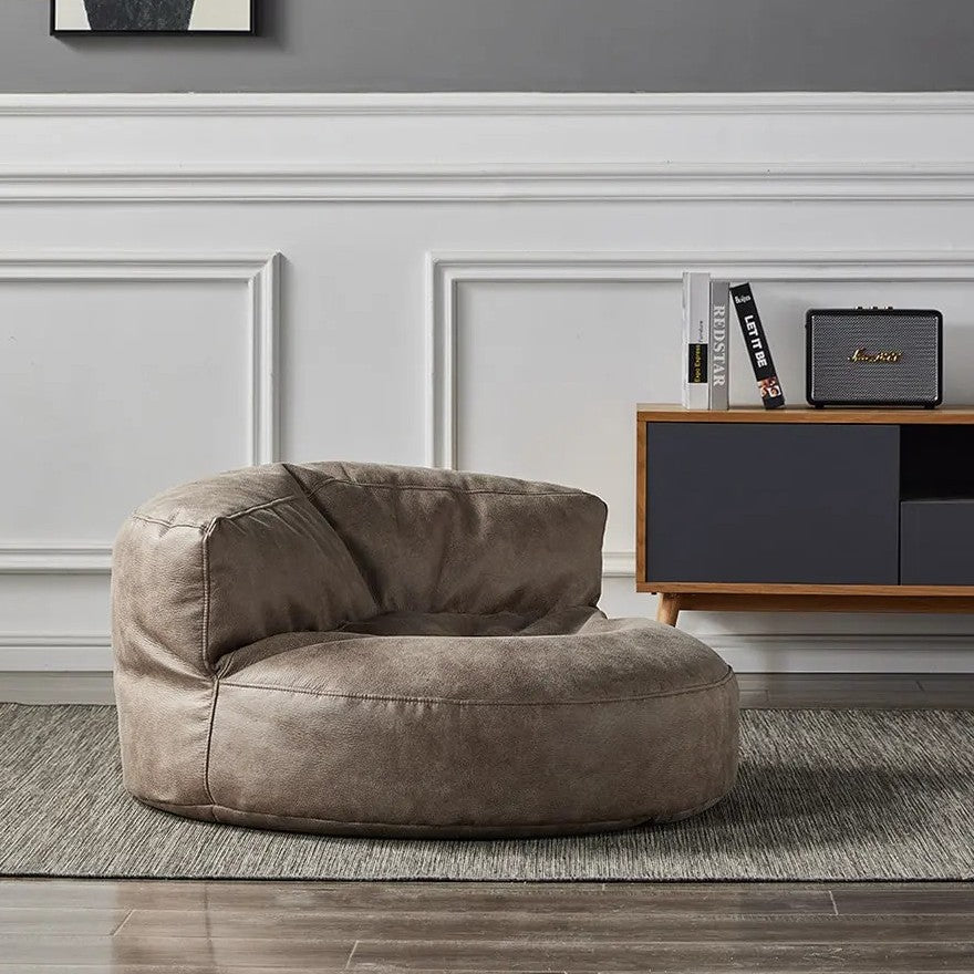 Zitzak Rond Kunstleer Modern 100cm Retro Leer Kinderen Volwassenen Binnen