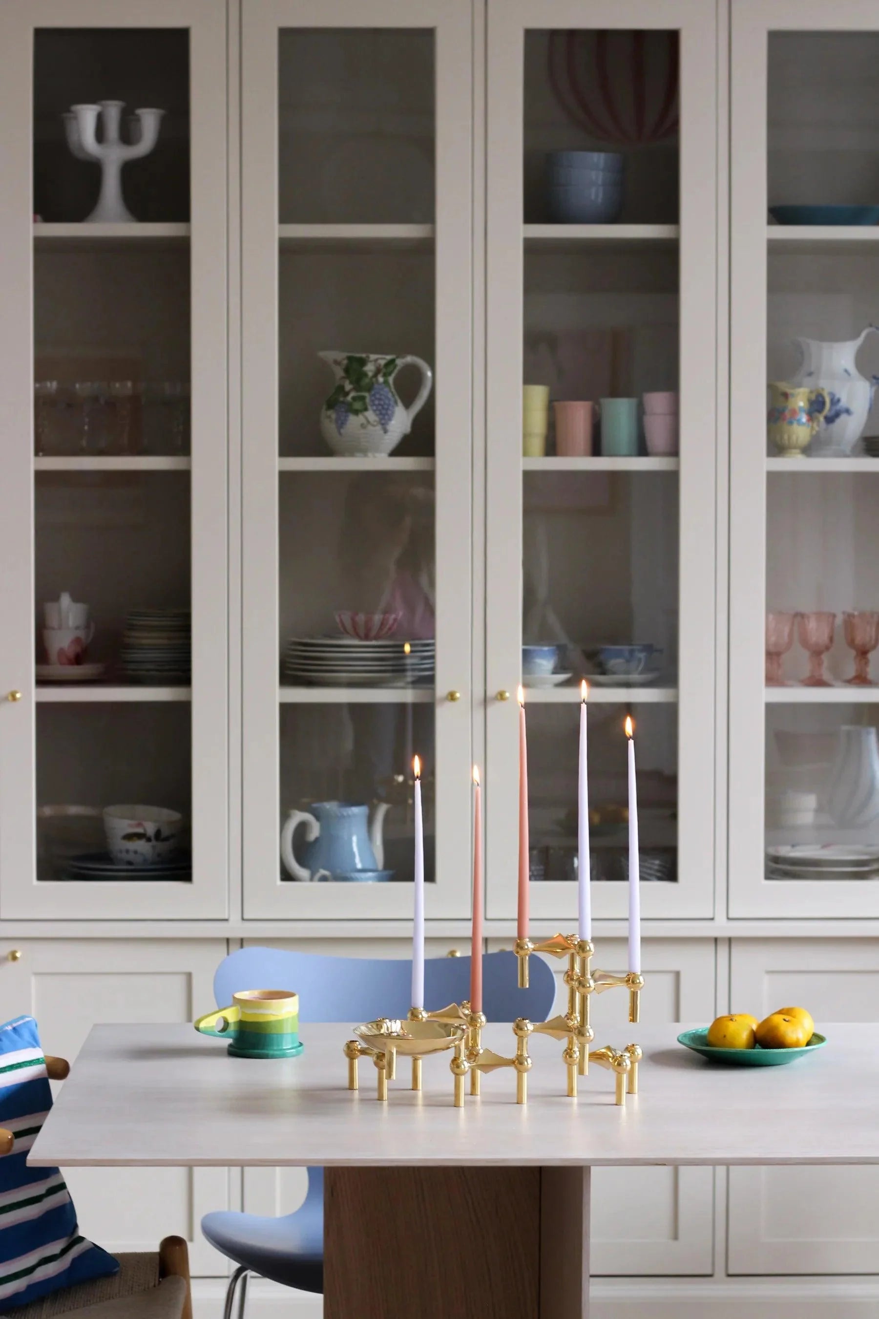 Modulaire design kandelaars set van 3 in massief messing – sculpturale woondecoratie voor tafel en dressoir | Restfield