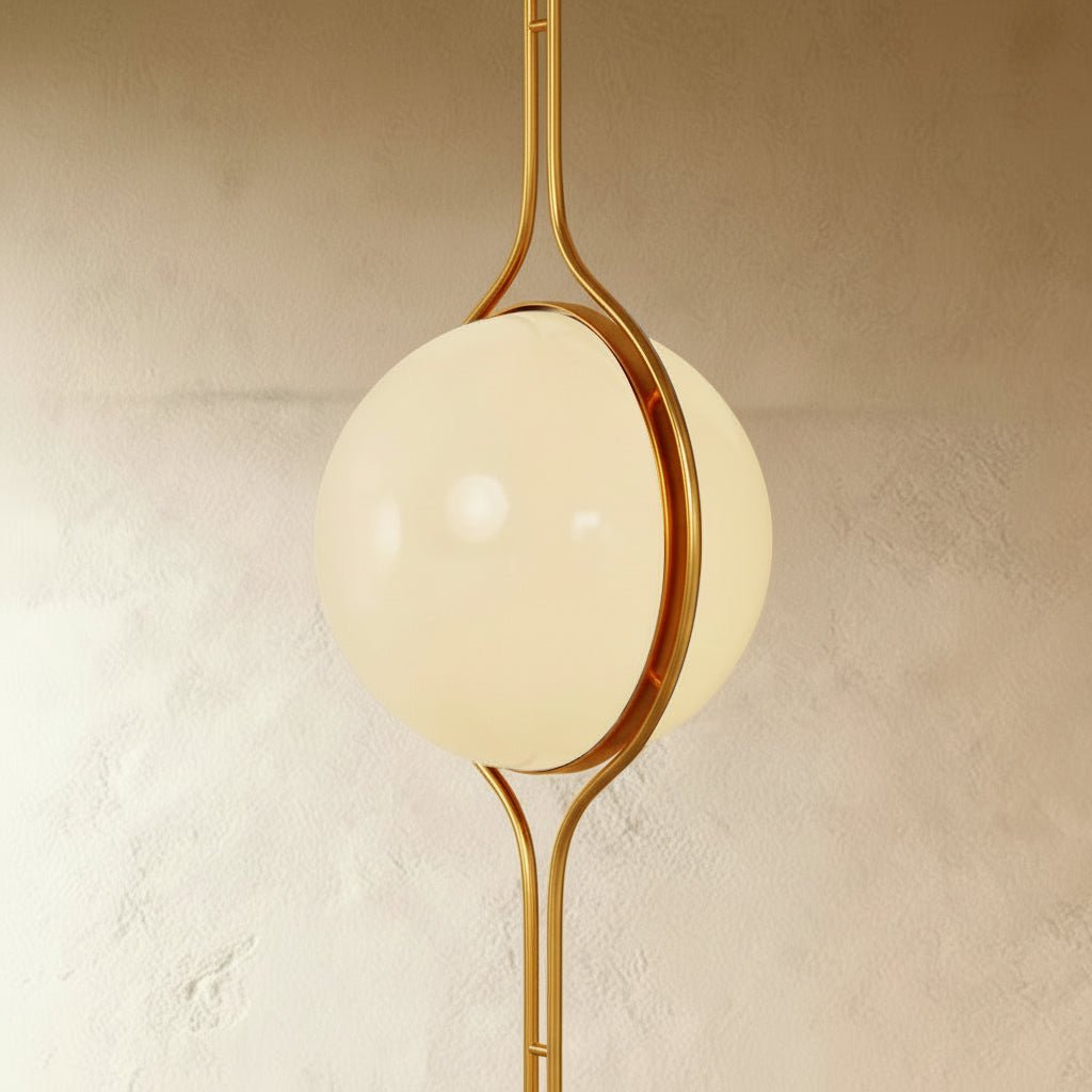 Sculpturale Staande Lamp Met Verticale Lichtkolom En Acryl Bollen | Restfield