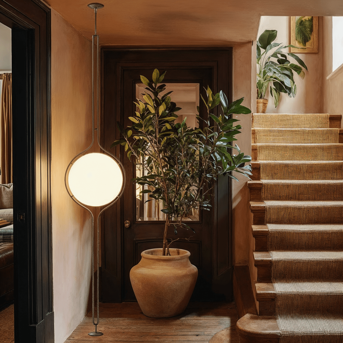 Sculpturale Staande Lamp Met Verticale Lichtkolom En Acryl Bollen | Restfield