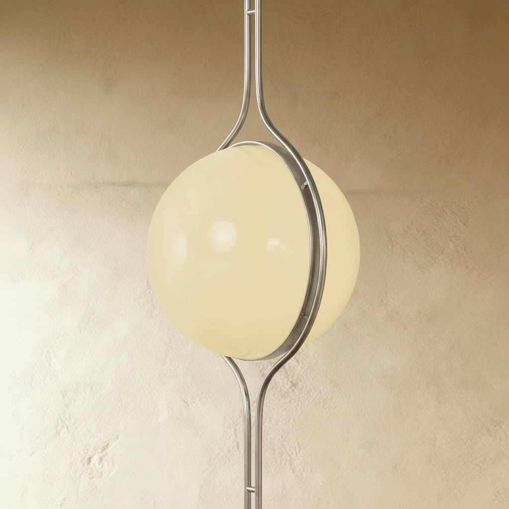 Sculpturale Staande Lamp Met Verticale Lichtkolom En Acryl Bollen | Restfield